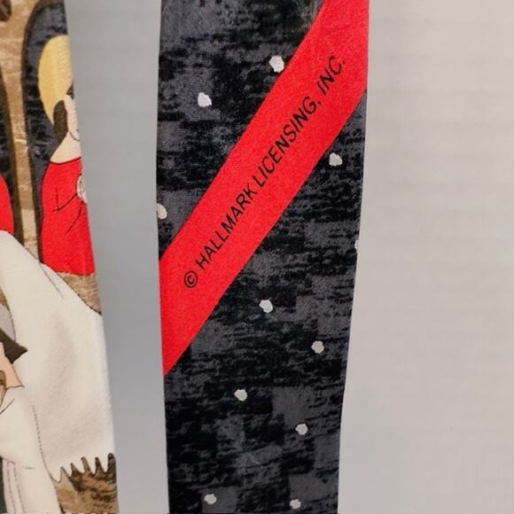 Hallmark Holiday Traditions Men's Neck Tie, Nativity Scene, Black/Red/Green 60" - Picture 7 of 11